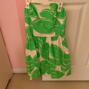 lily pulitzer green and white lead dress size 2